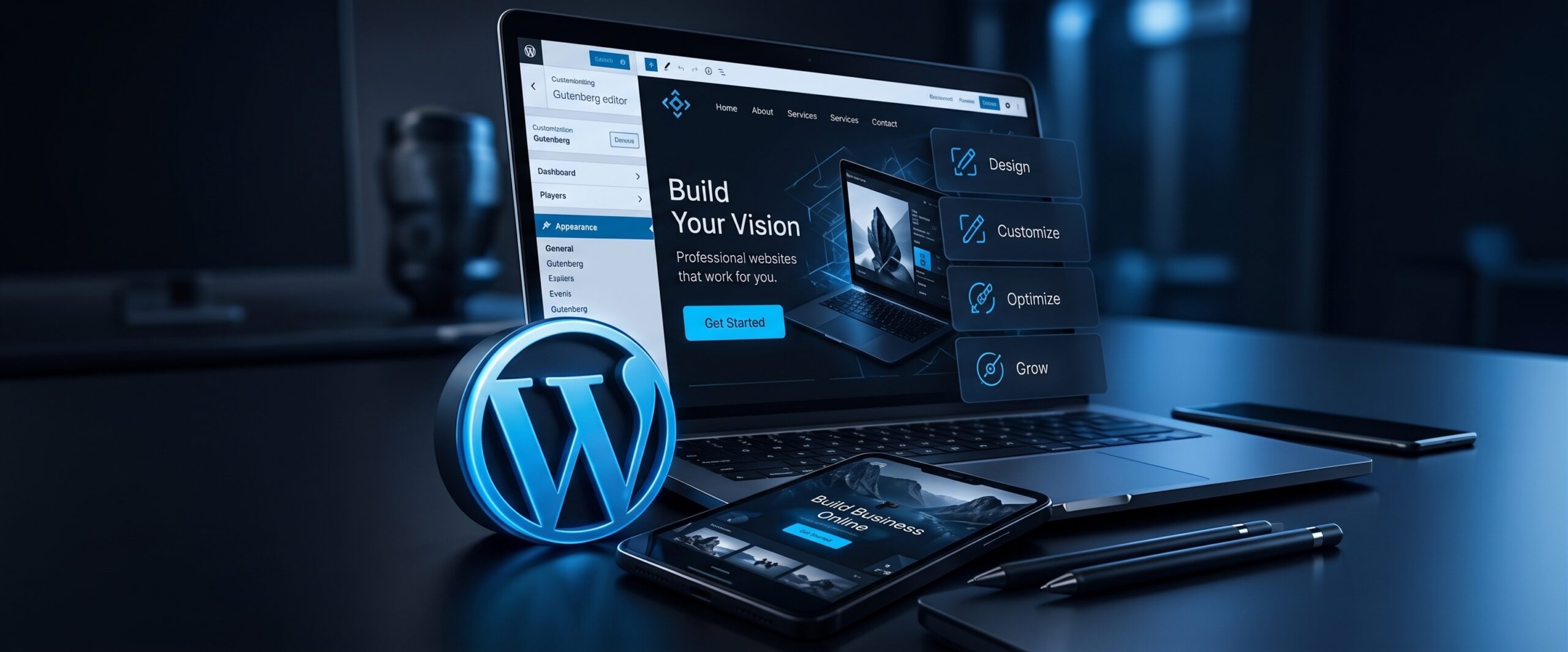 WordPress web development by Nevermore: a custom website on desktop and mobile